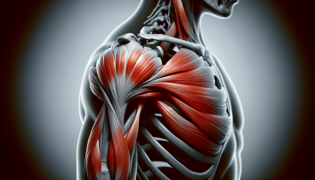 Illustration of a shoulder with the supraspinatus muscle highlighted