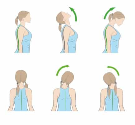 exercises for the neck and head. vector illustration