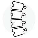 A drawing of the spine. The image is linked to chiropractic adjustments to improve joint function. It is a black and white drawing.